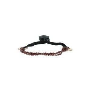 Vintage red black polished gemstone suede accent belt One Size